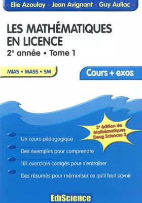 Couverture du produit · Mathématiques en licence - Cours et exercices résolus, tome 1 - 1e année