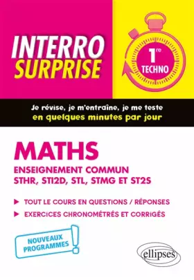 Couverture du produit · Mathématiques 1re techno Enseignement commun STHR, STI2D, STL, STMG et ST2S