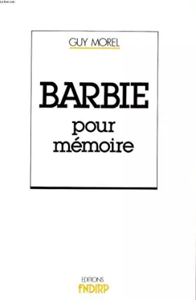 Couverture du produit · Klaus Barbie, pour mémoire