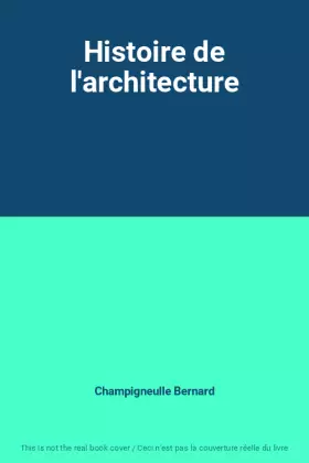 Couverture du produit · Histoire de l'architecture