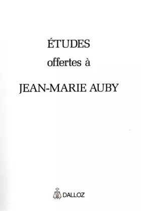 Couverture du produit · Mélanges offerts à Jean-Marie Auby