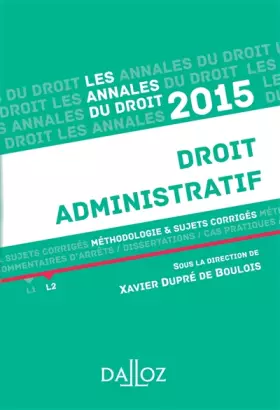 Couverture du produit · Annales Droit administratif 2015