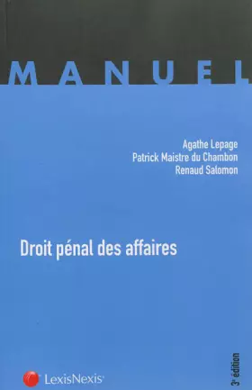 Couverture du produit · Droit pénal des affaires