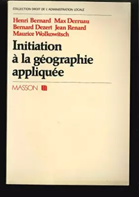 Couverture du produit · Initiation a la geographie appliquee