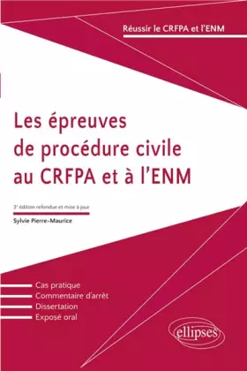 Couverture du produit · Les Épreuves de Procédure Civile au CRFPA et à l'ENM