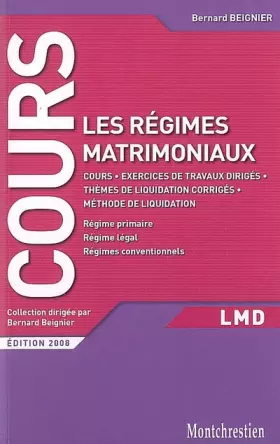 Couverture du produit · Droit des régimes matrimoniaux : Cours et travaux dirigés