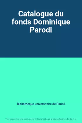 Couverture du produit · Catalogue du fonds Dominique Parodi