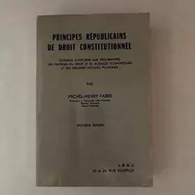Couverture du produit · Principes républicains de droit constitutionnel