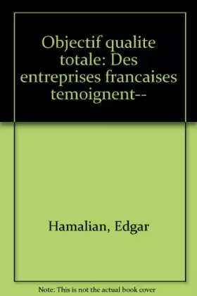 Couverture du produit · Objectif qualité totale
