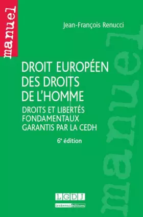 Couverture du produit · Droit européen des droits de l'homme, 6ème Ed.