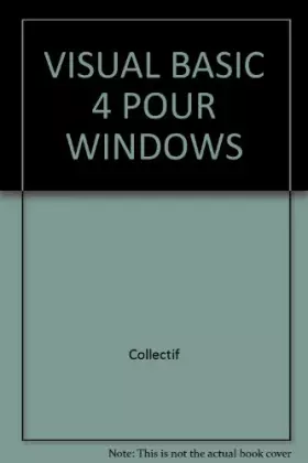 Couverture du produit · VISUAL BASIC 4 POUR WINDOWS