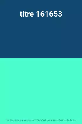 Couverture du produit · titre 161653