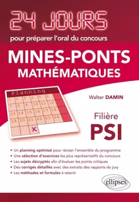 Couverture du produit · 24 Jours pour Préparer l'Oral du Concours Mines-Ponts Mathématiques Filière PSI