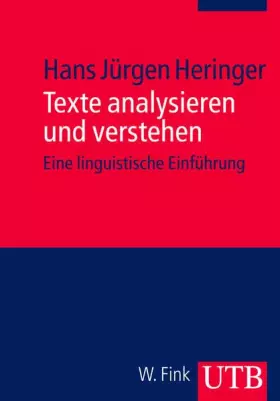 Couverture du produit · Texte analysieren und verstehen: Eine linguistische Einführung