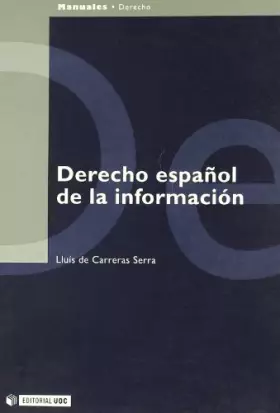 Couverture du produit · Derecho español de la información