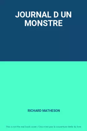 Couverture du produit · JOURNAL D UN MONSTRE