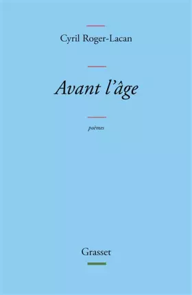 Couverture du produit · Avant l'âge: Poèmes