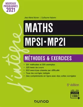 Couverture du produit · Maths MPSI-MP2I - Méthodes et Exercices - 5e éd.