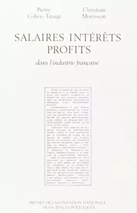 Couverture du produit · Salaires, intérêts, profits dans l'industrie française, 1968-1976