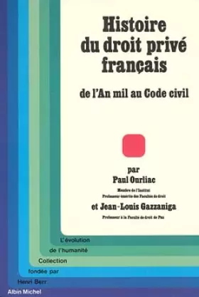 Couverture du produit · Histoire du droit privé français : De l'An mil au Code civil
