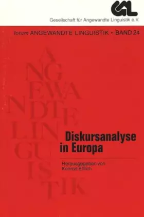 Couverture du produit · Diskursanalyse in Europa (FORUM ANGEWANDTE LINGUISTIK – F.A.L., Band 24)