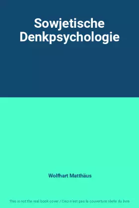 Couverture du produit · Sowjetische Denkpsychologie