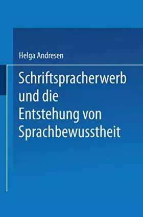 Couverture du produit · Schriftspracherwerb und die Entstehung von Sprachbewusstheit (German Edition)