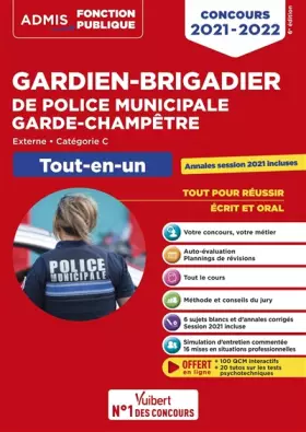 Couverture du produit · Concours Gardien-brigadier de police municipale et Garde-champêtre - Catégorie C - Tout-en-un: Concours externe 2021-2022