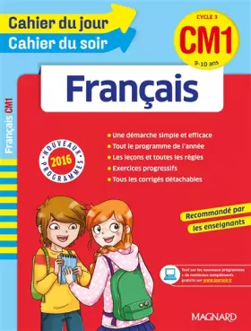 Couverture du produit · Cahier du jour/Cahier du soir Français CM1 - Nouveau programme 2016