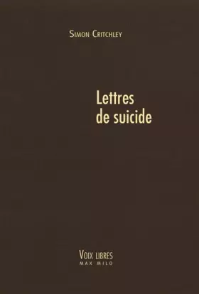 Couverture du produit · Lettres de suicide