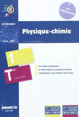 Couverture du produit · Physique-chimie 1e STI2D, STL et STD2A, Tle STD2A : Programmes 2011-2012 et 2012-2013