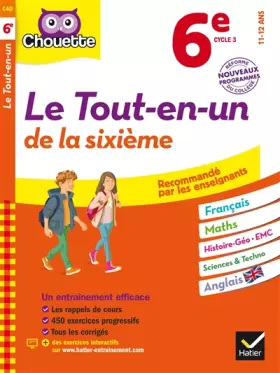 Couverture du produit · Chouette Le Tout en un 6e: cahier d'entraînement et de révision dans toutes les matières
