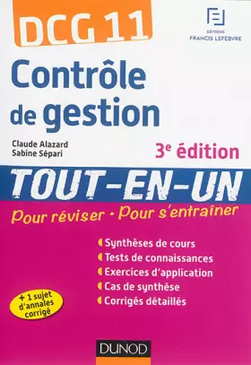Couverture du produit · DCG 11 - Contrôle de gestion - 3e éd - Tout-en-Un