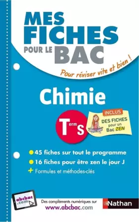 Couverture du produit · Mes fiches pour le BAC Chimie Term S