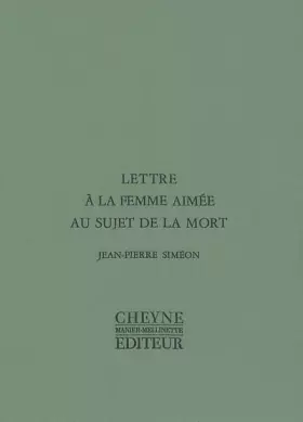Couverture du produit · Lettre à la femme aimée au sujet de la mort