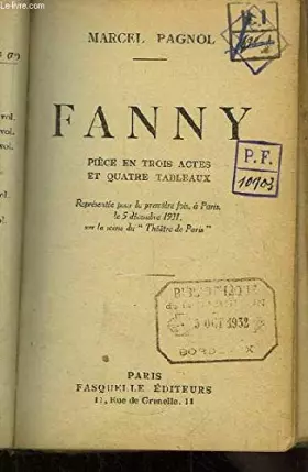 Couverture du produit · Fanny. Pièce en 3 actes et 4 tableaux.