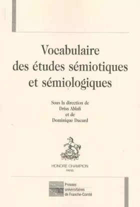 Couverture du produit · Vocabulaire des études sémiotiques et sémiologiques