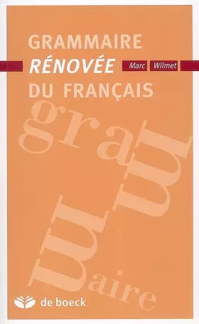 Couverture du produit · Grammaire rénovée du français