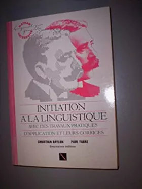 Couverture du produit · Initiation a la linguistique                                                                  031497