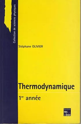 Couverture du produit · Thermodynamique: Première année