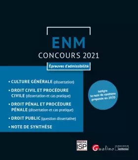 Couverture du produit · ENM - Épreuves d'admissibilité: Ouvrage conforme au concours 2021
