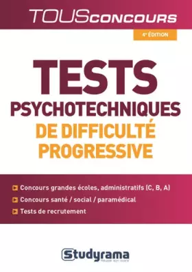 Couverture du produit · Tests psychotechniques de difficulté progressive