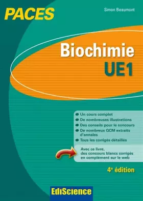Couverture du produit · Biochimie-UE1 PACES - 4e éd. - Manuel, cours + QCM corrigés