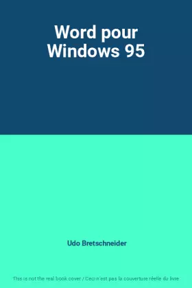 Couverture du produit · Word pour Windows 95