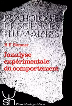 Couverture du produit · L'analyse expérimentale du comportement