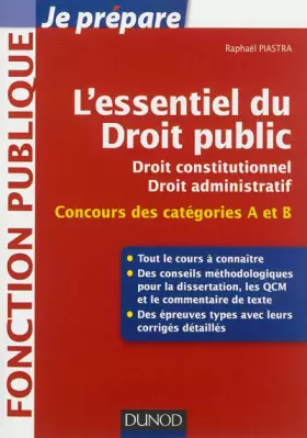 Couverture du produit · L'essentiel du droit public - Concours des catégories A et B