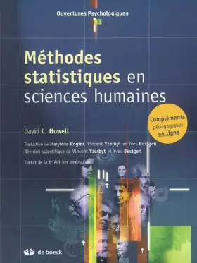 Couverture du produit · Méthodes statistiques en sciences humaines