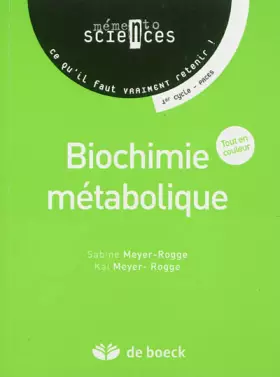 Couverture du produit · Biochimie métabolique