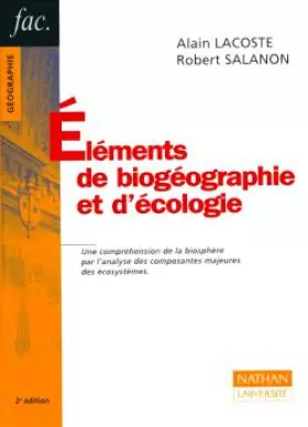 Couverture du produit · Eléments de biogéographie et d'écologie. 2e édition