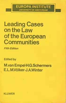 Couverture du produit · Leading Cases on the Law of the European Communities
